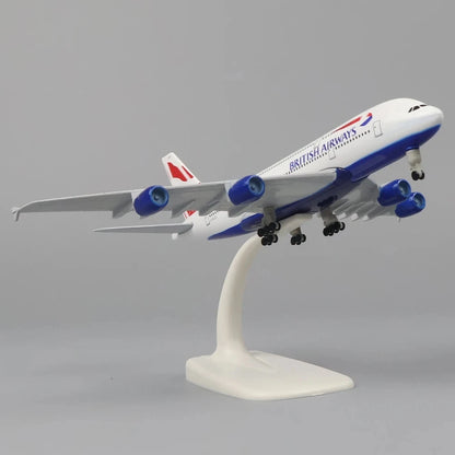 20cm Metal Aircraft Model Children Educational Toys British Airways A380 Scale