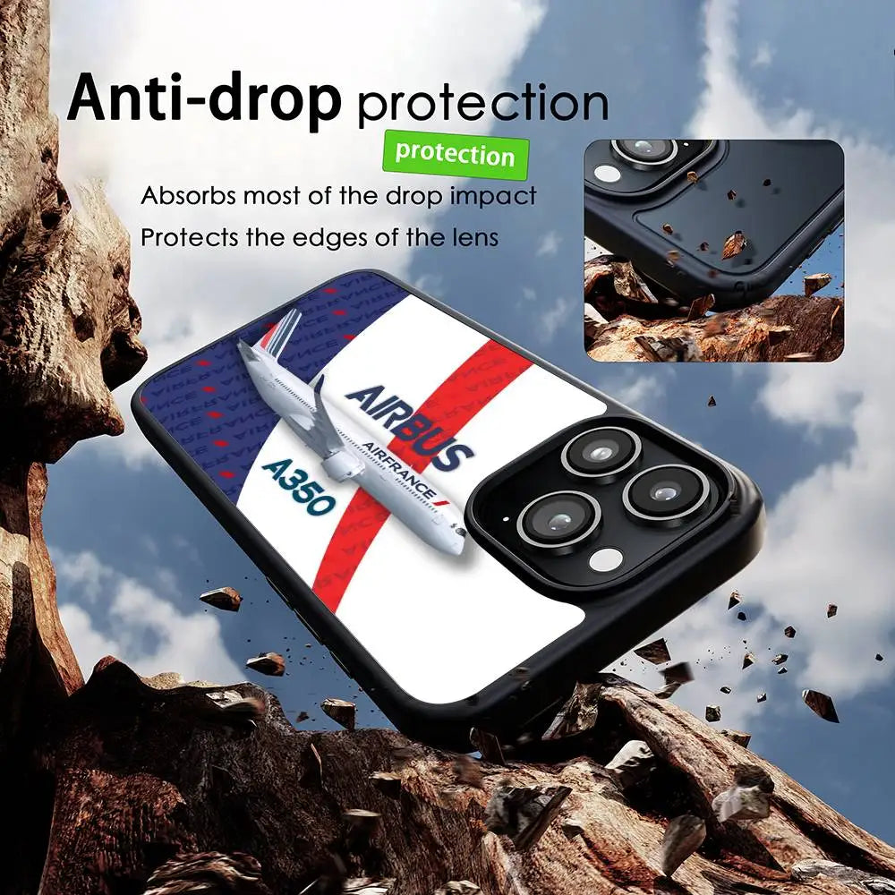 Fashion Pattern A-Airbus Logo Phone Case MagSafe Magnetic For IPhone 16 15 14 13 12 11 Pro Plus Max Mini Wireless Charger Funda