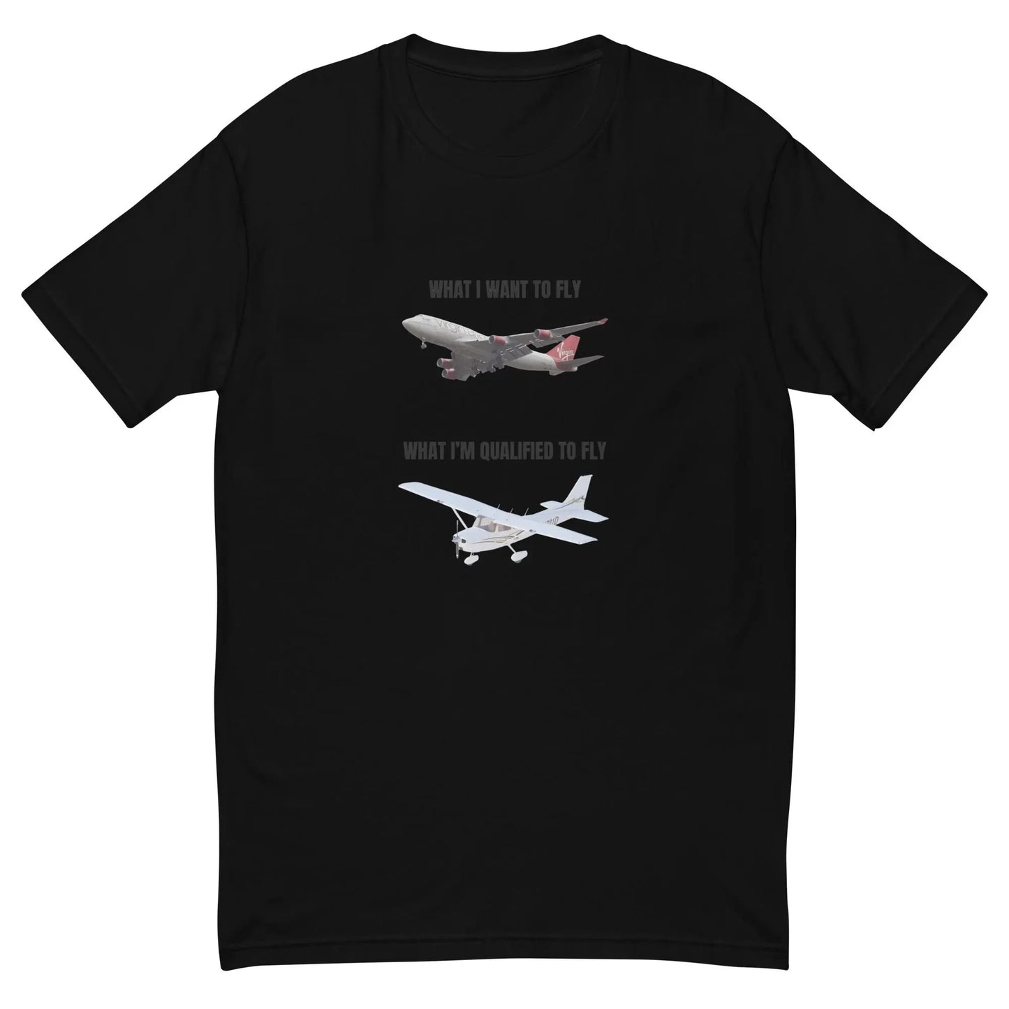 Pilot Short Sleeve T-shirt Boeing 747 Cessna 150 152 SEP single engine multi commercial funny comedy humour dream present