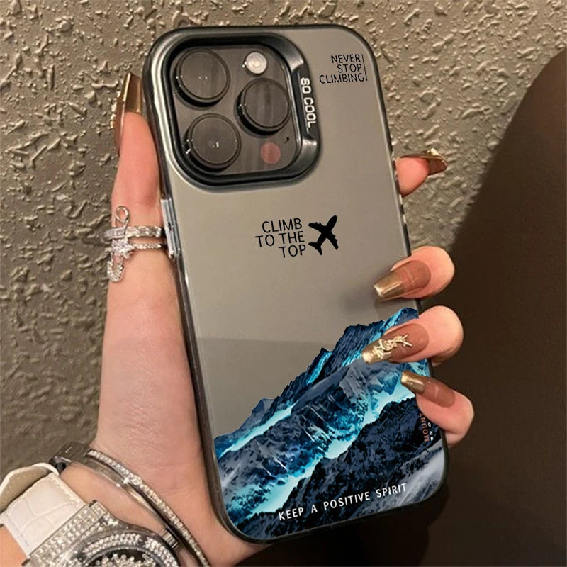 Mountain Peak Aircraft Phone Case for IPhone 17 16 14 15 11 12 13 Pro Max 16E 7 8 15 16 Plus 17 Air Shockproof Sunset IMD Cover