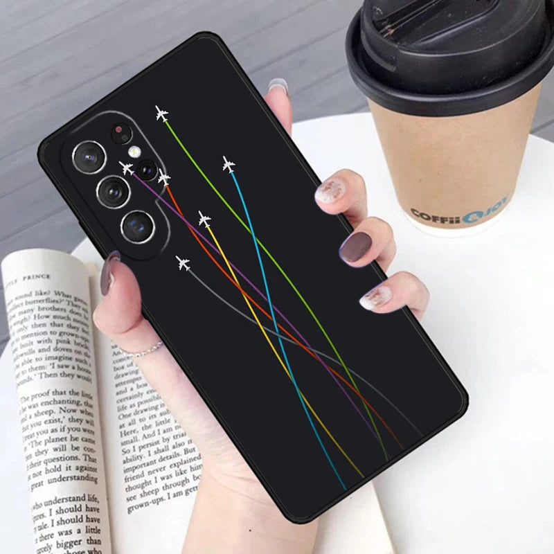 Aircraft Helicopter Airplane Pilot fly phone case Cover For Samsung Galaxy S24 S25 Ultra S21 S22 S10E Note 10 Plus 20 FE S23