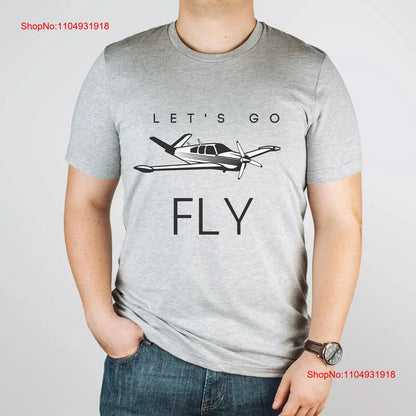 Let's Go Fly Bonanza T Shirt Pilot Airplane Aviation for Flight Instructor