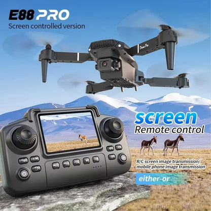Original E88 Professional Wide Angle RC Dron HD 4K Camera Mode Foldable Helicopter Aircraft Quadcopter Drone Kid Gift Toys