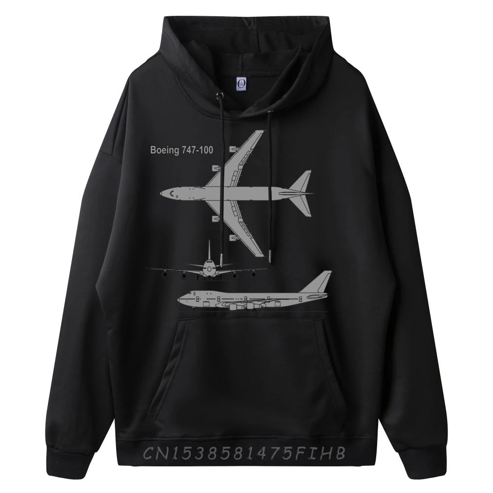 747 Airplane Hand Drawn Graphic Unisex Luxury Hoodies Hoodies Homme Gothic Style New In Hoodies & Sweatshirts Long Sleeve