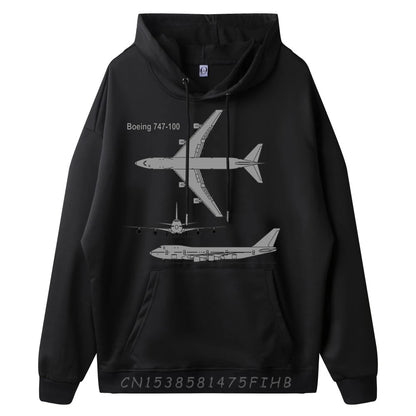 747 Airplane Hand Drawn Graphic Unisex Luxury Hoodies Hoodies Homme Gothic Style New In Hoodies & Sweatshirts Long Sleeve