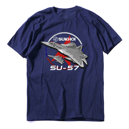 Retro Sukhoi Su-57 Stealth Multirole Fighter Aircraft  New 100% Cotton O-Neck Short Sleeve Casual Mens  Size S-3XL