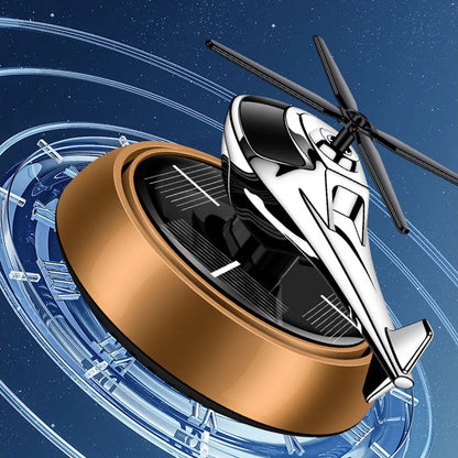 Vehicle Diffuser Air Purifier Solar Powered Rotating Styled Like Airplane for Car and Table Use with Plant Extract Scent