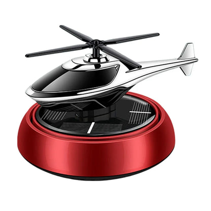 Vehicle Diffuser Air Purifier Solar Powered Rotating Styled Like Airplane for Car and Table Use with Plant Extract Scent