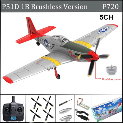 RC Plane 5CH 3D/6G Fixed-wing RC Airplane 2.4GHz P51D Mustang RTF for Adults Beginners Easy to Fly