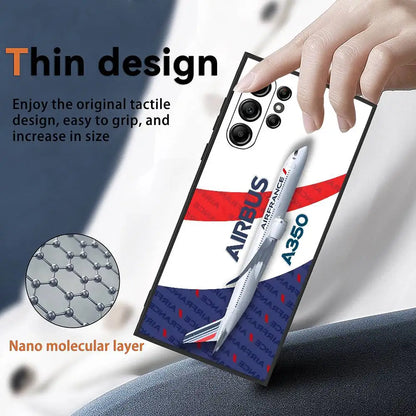 A-Airbus Logo Phone Case For Samsung Galaxy S25 S24 S23 S22 S21 S20 Ultra Plus Shockproof Anti-Slip Frosted Soft Cover Funda