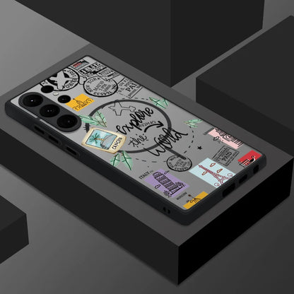 Creative Airplane Print Magnetic For Magsafe Case For Samsung Galaxy S25 Edge S23 S24 Ultra S21 S20 FE S22 Plus Capa Matte Cover