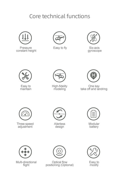 A61 RC Helicopter 2.4G 6-Aixs Gyroscope 4CH Altitude Hold Optical Flow Remote Control Helicopter Toys For Kid Adult