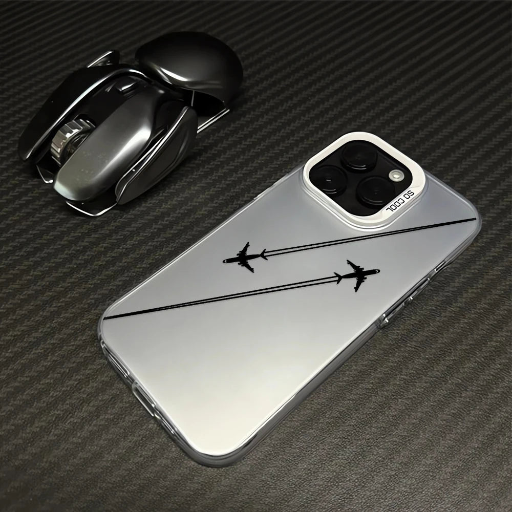 Airplane Route Design Hard Cover For iPhone 15 16 Pro Max 14 13 12 11 16E XS XR 7 8 Plus SE 2020 Matte Shockproof Phone Case