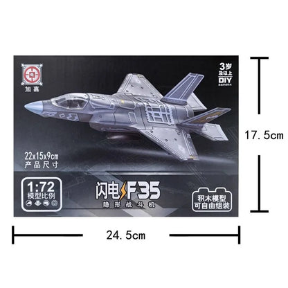 1:72 Creative Military Series Building Blocks America F35 Lightning Stealth Fighter Model Decor Toys For Boys Christmas Gifts