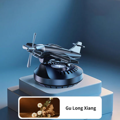 New solar powered rotating aircraft car fragrance car perfume seat accessories car interior perfume decoration