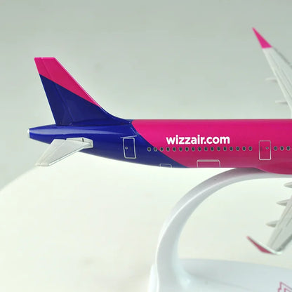 New 20cm Wizz Airbus A321 1/200 Diecast Aircraft Static Plane Kits With Wheels&Base Souvenir Airplane Collected Gift By Aviation