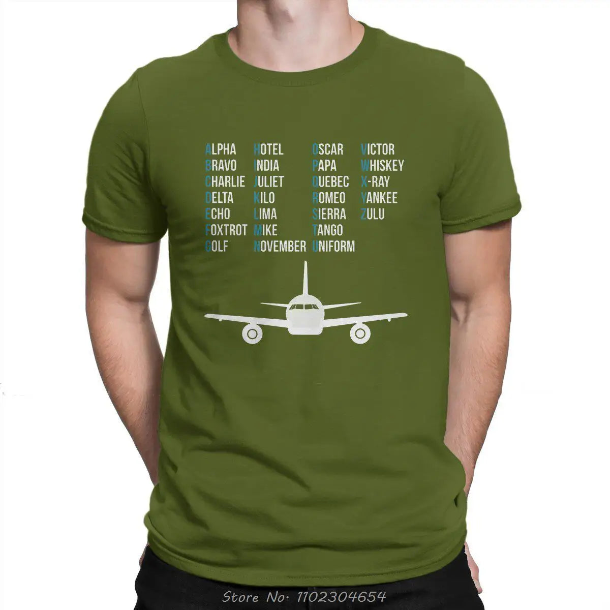 Phonetic Alphabet T-shirt Airplane Pilot Gift Aviation Lover Tshirt Cotton O-neck Unisex Tops Tees Men