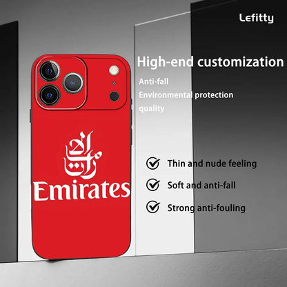 Emirates Airlines Phone Case For iPhone 17 16 15 14 13 12 11 Pro Max Plus Mini Black Frosted Soft Shell Funda