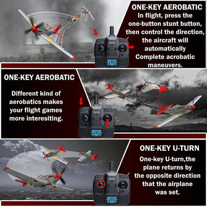 RC Plane 5CH 3D/6G Fixed-wing RC Airplane 2.4GHz P51D Mustang RTF for Adults Beginners Easy to Fly