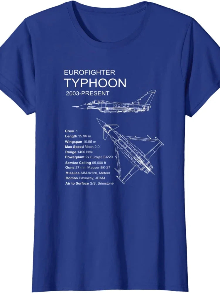 Eurofighter Typhoon Jet Aeroplane Airplane Men T-Shirt Short Sleeve Casual Cotton O-Neck