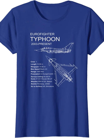 Eurofighter Typhoon Jet Aeroplane Airplane Men T-Shirt Short Sleeve Casual Cotton O-Neck
