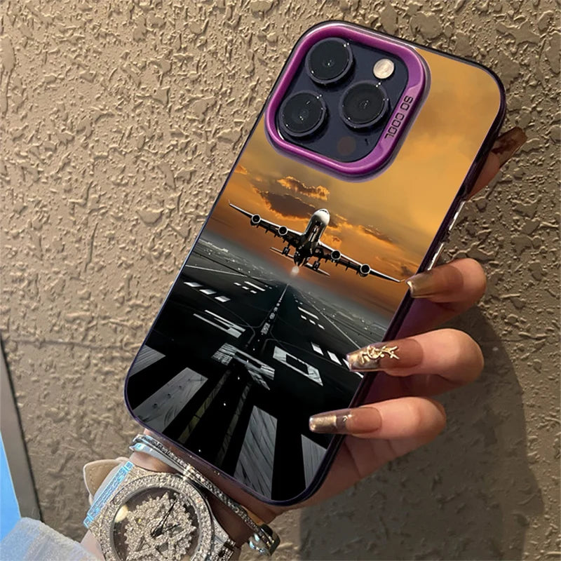 Airplane Case for iPhone 17 16 15 Pro Max Air 16E 14 13 12 11 XS X XR 7 8 Plus SE Cover