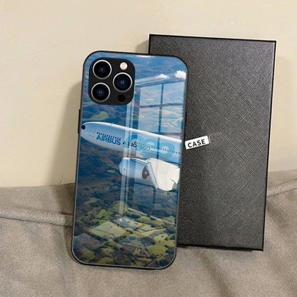 Airbus Logo Phone Case For IPhone 15 Pro Max14 Pro 12 11 13 16 X XR XS 8 7 Plus SE Tempered Glass Back Cover