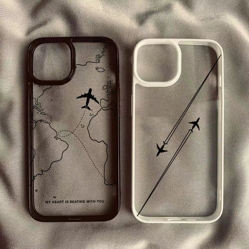 Airplane Route Design Phone Case For Samsung Galaxy A06 Case A16 S25 S24 S23 S22 Ultra S24 FE A54 A35 A15 A55 A52 A34 5G Cover