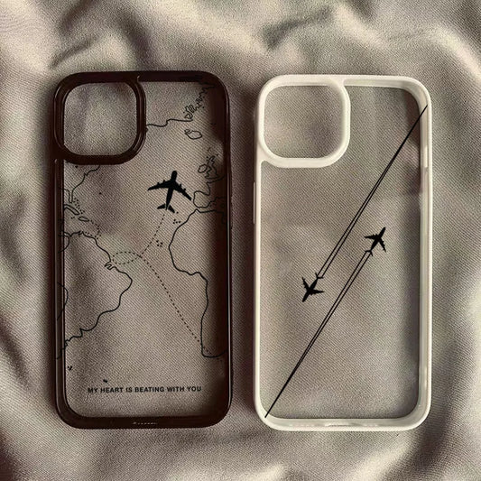 Airplane Route Design Phone Case For Samsung Galaxy A06 Case A16 S25 S24 S23 S22 Ultra S24 FE A54 A35 A15 A55 A52 A34 5G Cover