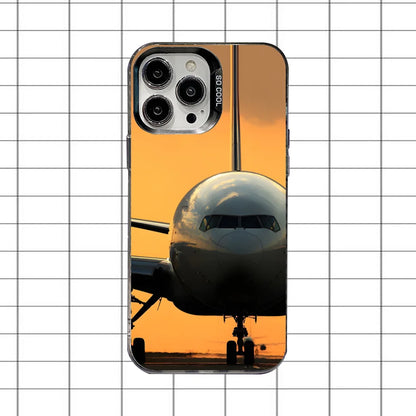 B-BoeingS 777 Top Airplane Phone Case For iPhone 16,15,14,13,12,11,8,7,Pro,Max,Plus,Mini,XS,SE Anti Fall Black Matte Hard