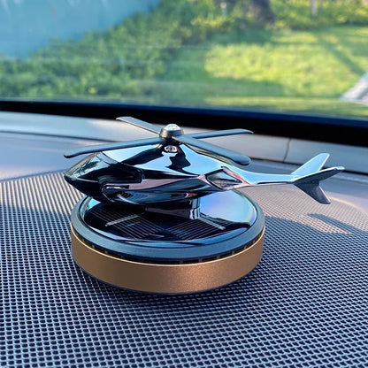 Decoration solar rotating car aircraft Aromatherapy wholesale creative helicopter car Aromatherapy car perfume