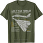 F-14 Tomcat F14 Aircraft Airplane Blueprint Schematic Men T-Shirt Oversized Unisex T Shirt Cotton