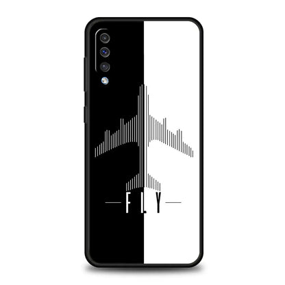 Phone Case For Samsung A56 A36 A26 A54 A52 A24 A14 A50 A70 A40 A06 A12 A22 A34 A42 A32 5G A04s A16 Cover Aircraft Plane Airplane