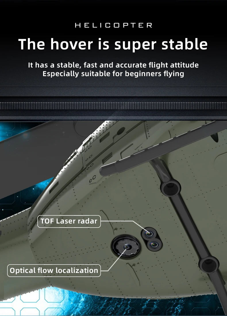 C032 RC Helicopter 2.4G 6-Aixs Gyroscope 6CH Altitude Hold Optical Flow Brushless Remote Control Helicopter Toys For Kid Adult