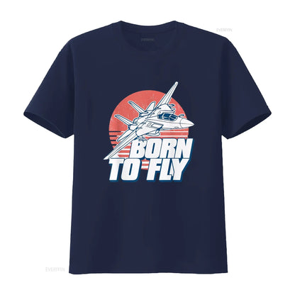 Born to Fly Fighter Jet Plane Kids Boys Airplane T Shirt vintage Washed Soft Casual Breathable Unisex streetwear Comfortable