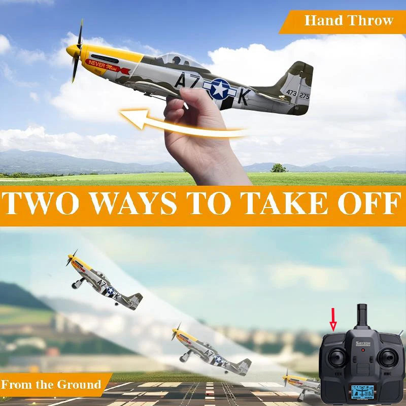 RC Plane 5CH 3D/6G Fixed-wing RC Airplane 2.4GHz P51D Mustang RTF for Adults Beginners Easy to Fly
