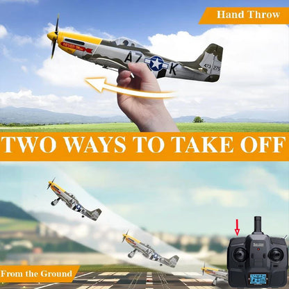 RC Plane 5CH 3D/6G Fixed-wing RC Airplane 2.4GHz P51D Mustang RTF for Adults Beginners Easy to Fly