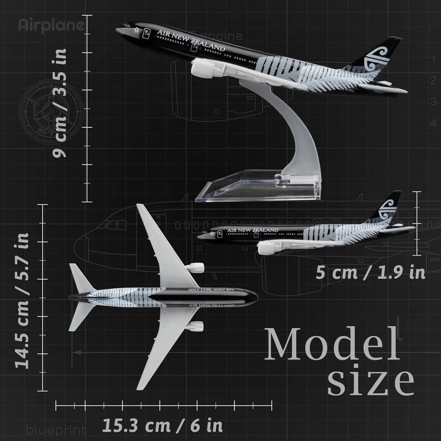 1/400 16cm Air New Zealand B777 Airplane Toy Airplane For Boys Collectible Miniature Gifts
