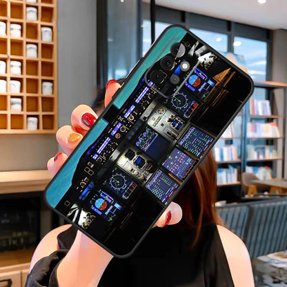 Aviation Helicopter Cockpit Instrument Case For Samsung Galaxy A05 A16 A56 A36 A26 A54 A34 A14 A52 A32 A13 A33 A53 A15 A35 A55