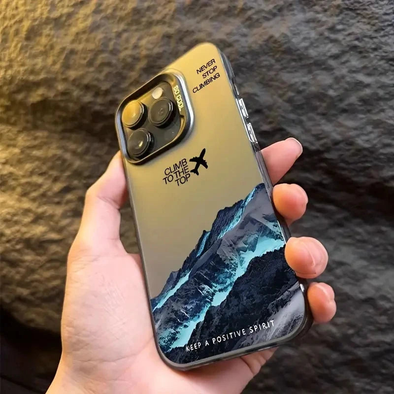 Mountain Peak Aircraft Phone Case for IPhone 17 16 14 15 11 12 13 Pro Max 16E 7 8 15 16 Plus 17 Air Shockproof Sunset IMD Cover