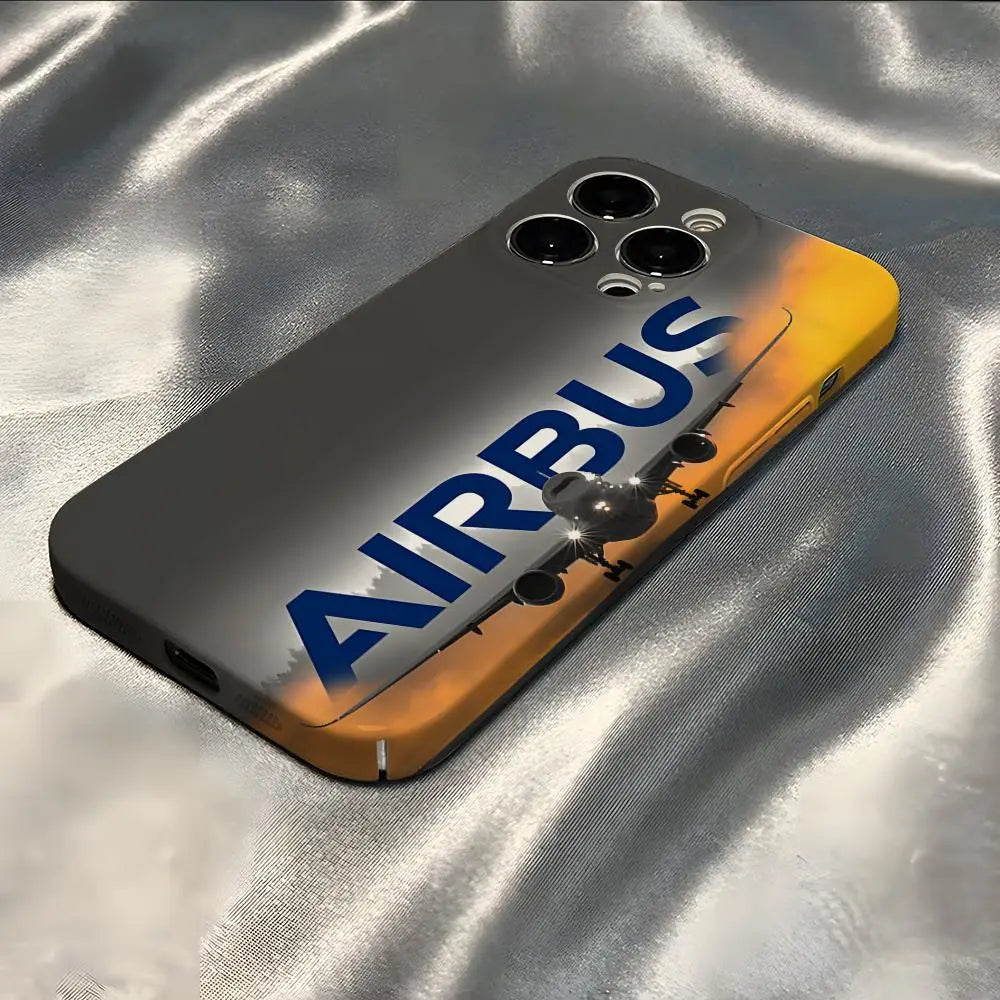 Airbus Logo Phone Case For Iphone 16 Pro Max 15 Pro 13 14 12 11 8 7 Plus X XR XS Max All Inclusive Cover
