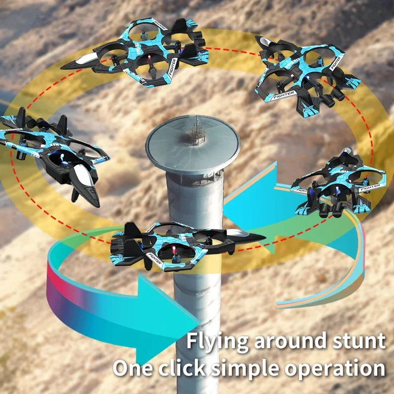 Stunt Light Remote Control Aircraft Four Channel Hovering High Altitude Rolling Special Effects Fighter Four Axis UAV