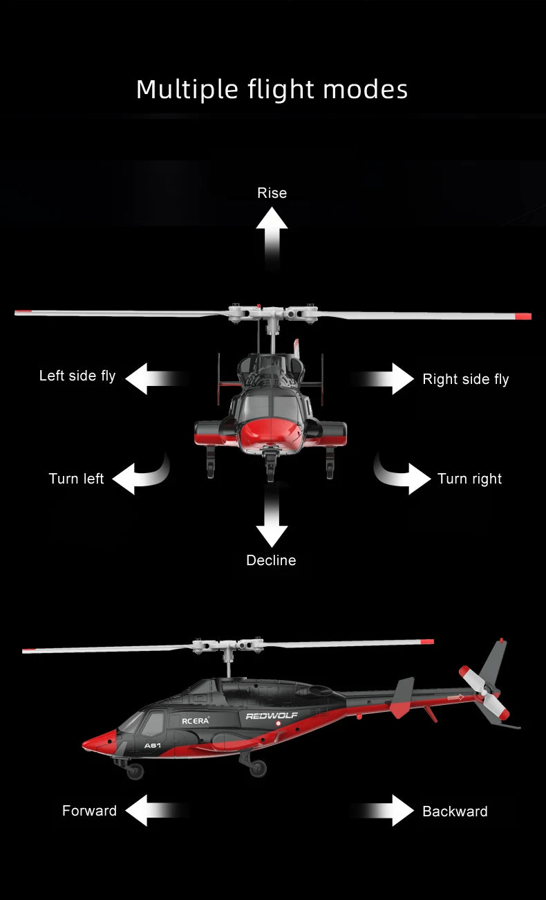 A61 RC Helicopter 2.4G 6-Aixs Gyroscope 4CH Altitude Hold Optical Flow Remote Control Helicopter Toys For Kid Adult