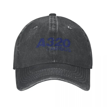 Airbus A320 Logo Baseball Caps Fashion Denim Fabric Hats Outdoor Adjustable Casquette Streetwear Baseball Cowboy Hat for Unisex