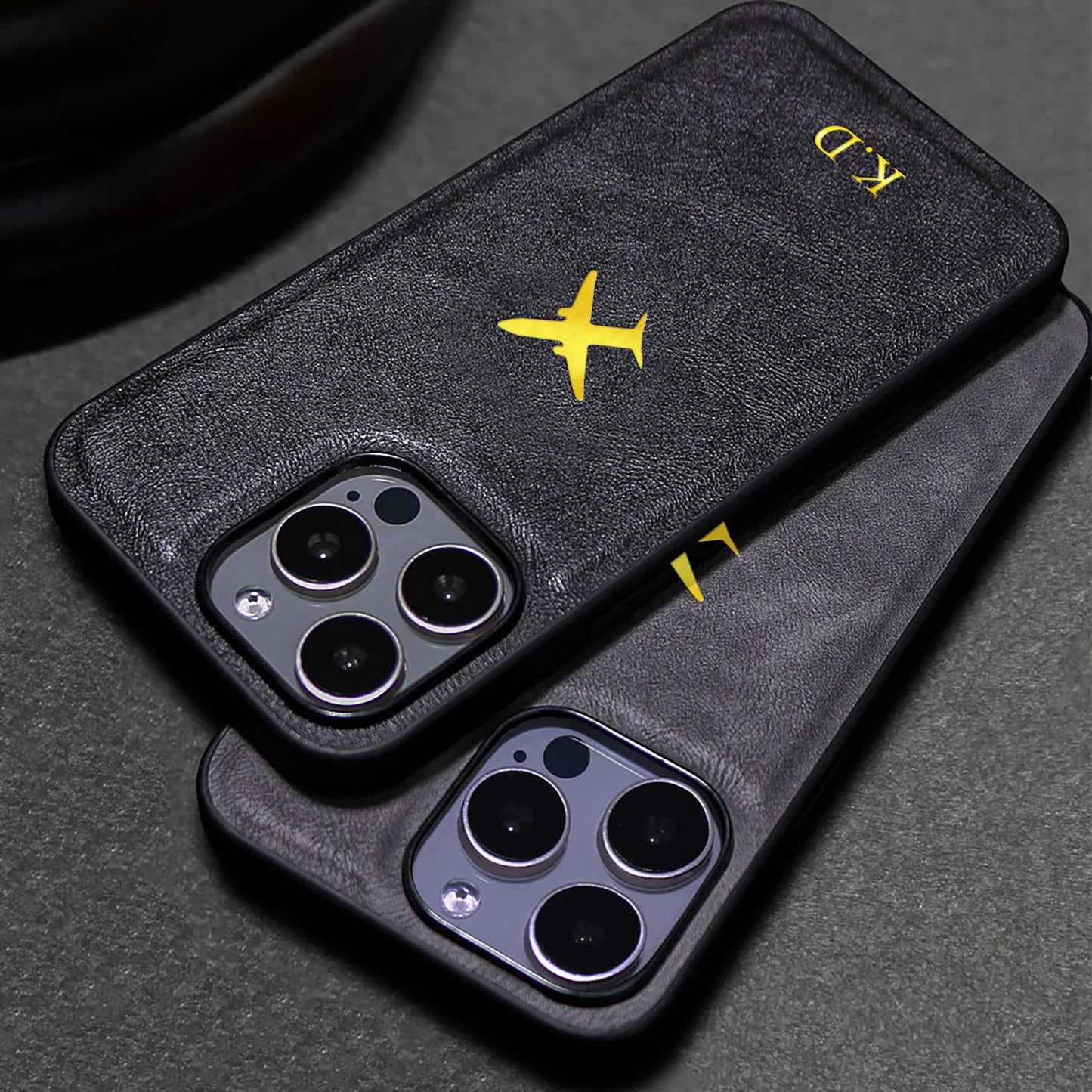 Personalize Custom Name Airplane Pattern Hot Foil Engraved Phone Case for iPhone 11 12 13 14 15 16 Pro Max Plus  Protect Cover