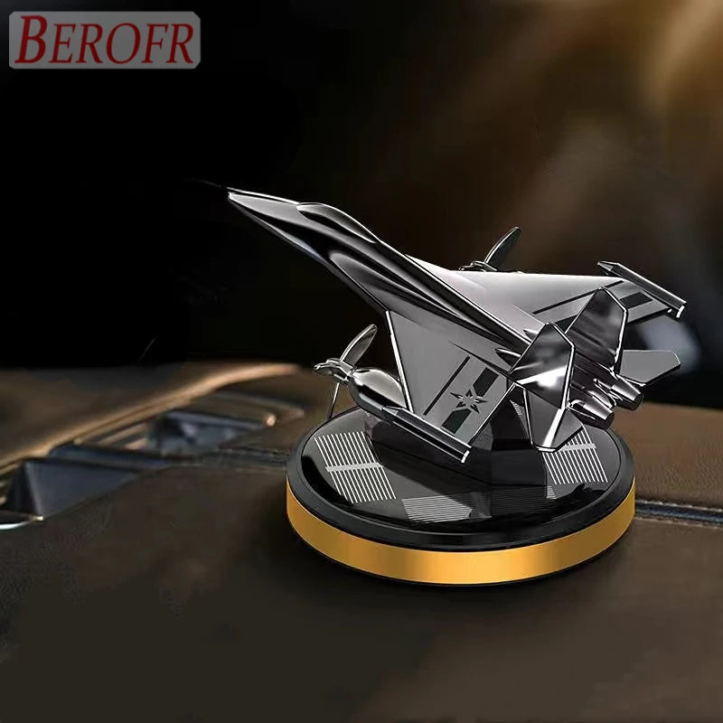 Car Air Freshener Fighter Aeroplane Perfume Solar Power Plane Diffuser Aluminium Airplane Fragrance Aircraft Dashboard Parfum