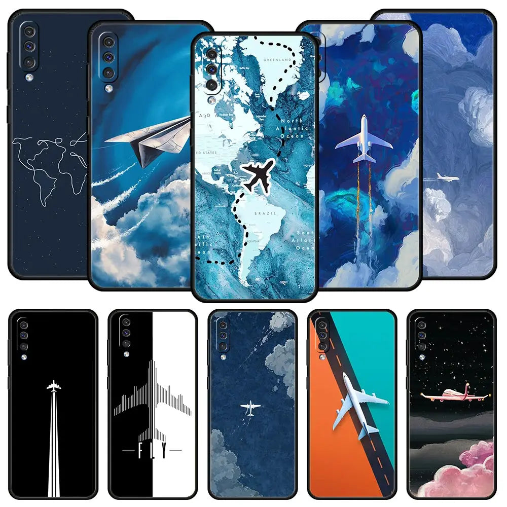 Phone Case For Samsung A56 A36 A26 A54 A52 A24 A14 A50 A70 A40 A06 A12 A22 A34 A42 A32 5G A04s A16 Cover Aircraft Plane Airplane