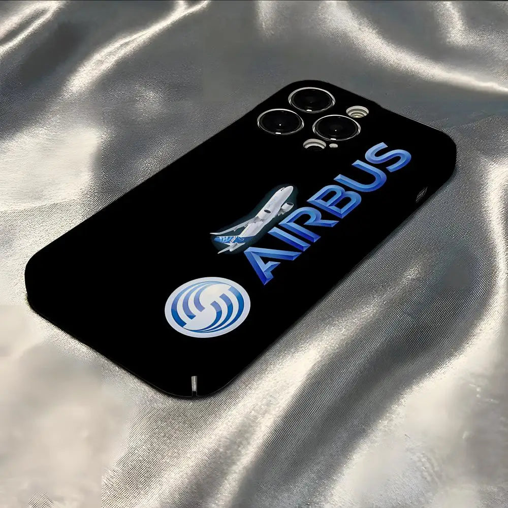 Airbus Logo Phone Case For Iphone 16 Pro Max 15 Pro 13 14 12 11 8 7 Plus X XR XS Max All Inclusive Cover