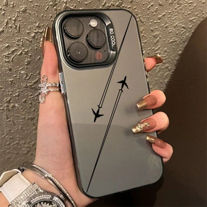 Travel-Inspired Airplane Route Design Case for iPhone 15 14 13 12 11 Pro Max XS X XR 7 8 15 Plus SE 2022 Shockproof Bumper Cover