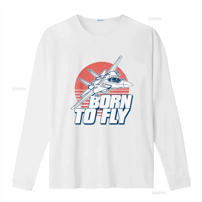 Born to Fly Fighter Jet Plane Kids Boys Airplane T Shirt vintage Washed Soft Casual Breathable Unisex streetwear Comfortable